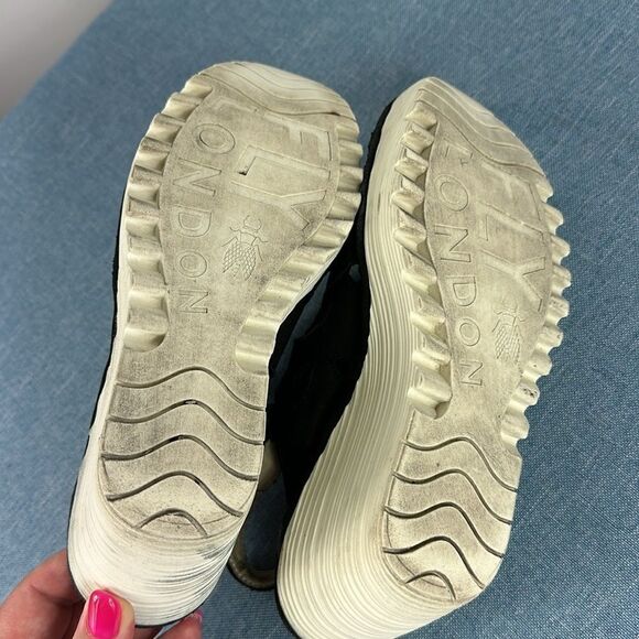 Fly London Black Yexa Lace-up Gladiator Platform Wedge Sandals Size 6-6.5 - Picture 8 of 9